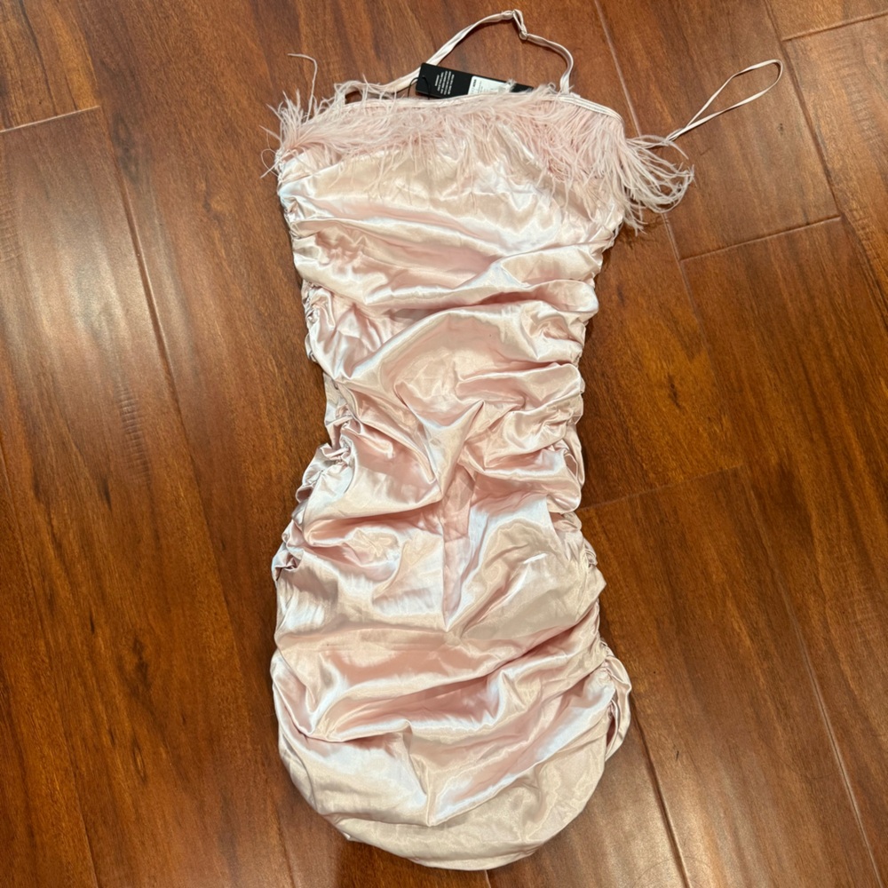 Fashion Nova Pink Satin Mini Dress